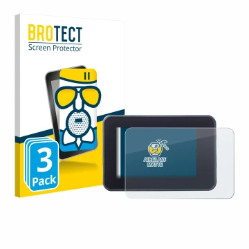 Front side of a product packaging with the brand logo BROTECT. Next to it is the device Yamaha MT-07 2023 shown with the corre