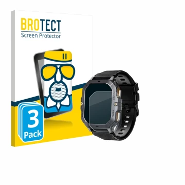 Front side of a product packaging with the brand logo BROTECT. Next to it is the device Oukitel BT101 2.02