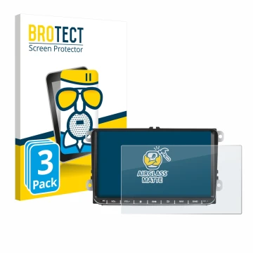 Front side of a product packaging with the brand logo BROTECT. Next to it is the device Essgoo AR9002 shown with the correspon