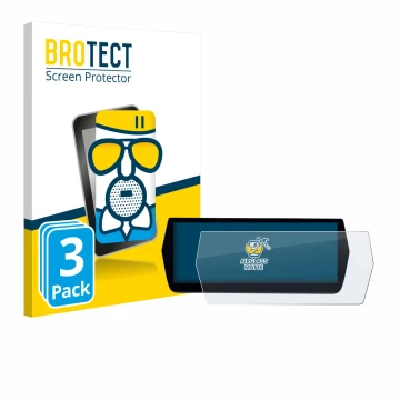 Front side of a product packaging with the brand logo BROTECT. Next to it is the device MG ZS Hybrid+ shown with the correspon