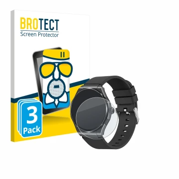 Front side of a product packaging with the brand logo BROTECT. Next to it is the device Knauermann Pro 3 2024 (round) shown wi