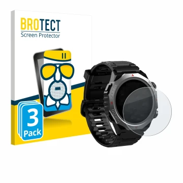 Front side of a product packaging with the brand logo BROTECT. Next to it is the device Atheewon S10 1.39