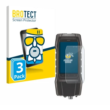 Front side of a product packaging with the brand logo BROTECT. Next to it is the device Testo 300 shown with the corresponding