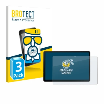 Front side of a product packaging with the brand logo BROTECT. Next to it is the device Samsung Galaxy Tab S10 FE WiFi shown w