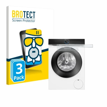 Front side of a product packaging with the brand logo BROTECT. Next to it is the device Siemens WG56B2041 IQ700 Touchdisplay s