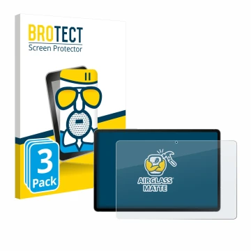 Front side of a product packaging with the brand logo BROTECT. Next to it is the device Samsung Galaxy Tab S10 FE 5G shown wit