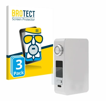 Front side of a product packaging with the brand logo BROTECT. Next to it is the device Lost Vape Centaurus M200 shown with th