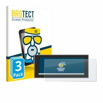 Front side of a product packaging with the brand logo BROTECT. Next to it is the device Land Rover Defender (2024) shown with 