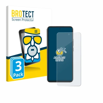 Front side of a product packaging with the brand logo BROTECT. Next to it is the device Oppo Reno 13 Pro shown with the corres