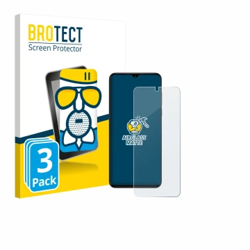 Front side of a product packaging with the brand logo BROTECT. Next to it is the device ZTE Nubia Neo shown with the correspon