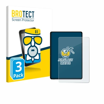 Front side of a product packaging with the brand logo BROTECT. Next to it is the device Honor Pad V9 shown with the correspond