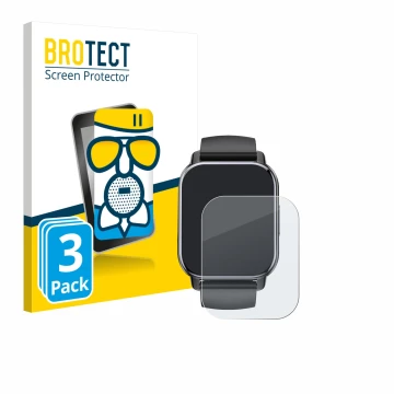 Front side of a product packaging with the brand logo BROTECT. Next to it is the device Poounur T80 1.95
