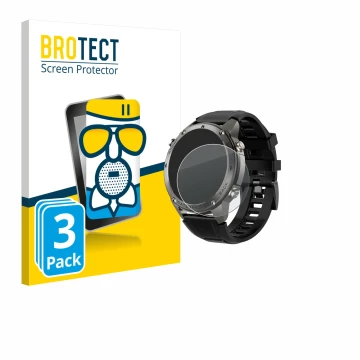 Front side of a product packaging with the brand logo BROTECT. Next to it is the device Knauermann GPS 4 (2025) shown with the