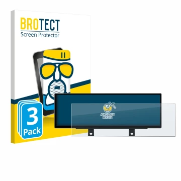 Front side of a product packaging with the brand logo BROTECT. Next to it is the device Xtrons QLB42THNBR shown with the corre