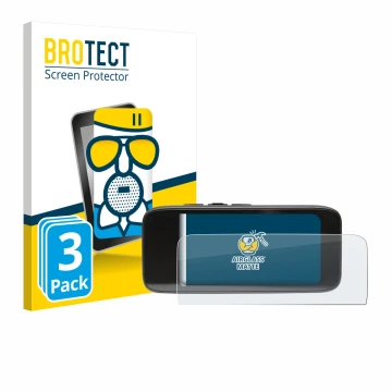 Front side of a product packaging with the brand logo BROTECT. Next to it is the device Peterson StroboClip HD shown with the 