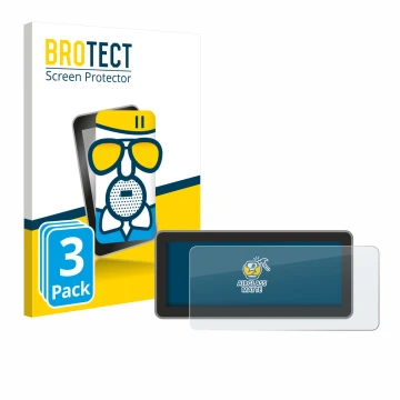 Front side of a product packaging with the brand logo BROTECT. Next to it is the device Vantrue Nexus 4 Pro shown with the cor