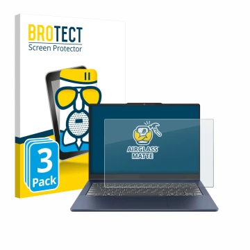 Front side of a product packaging with the brand logo BROTECT. Next to it is the device Lenovo IdeaPad 5 2-in-1 Gen 10 14