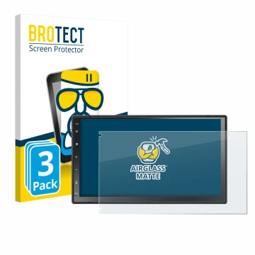 Front side of a product packaging with the brand logo BROTECT. Next to it is the device Atoto A5LG2B7T 7
