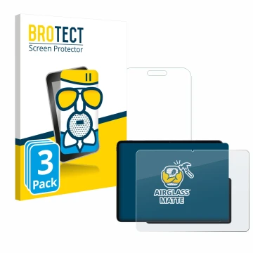 Front side of a product packaging with the brand logo BROTECT. Next to it is the device OnePlus Pad 3 shown with the correspon