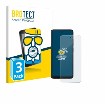 Front side of a product packaging with the brand logo BROTECT. Next to it is the device Xplora HMD Fusion X1 shown with the co
