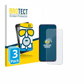Front side of a product packaging with the brand logo BROTECT. Next to it is the device Huawei Pura 80 shown with the correspo