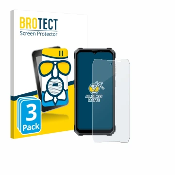 Front side of a product packaging with the brand logo BROTECT. Next to it is the device Blackview BL7000 shown with the corres