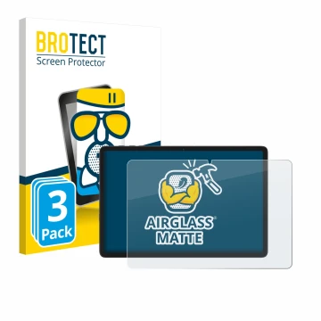 Front side of a product packaging with the brand logo BROTECT. Next to it is the device Tabwee T20 10.1