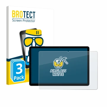 Front side of a product packaging with the brand logo BROTECT. Next to it is the device Doogee Tab G6 shown with the correspon