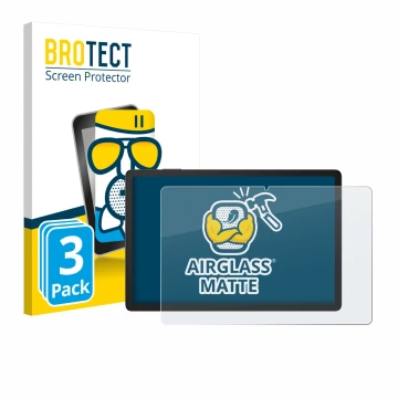 Front side of a product packaging with the brand logo BROTECT. Next to it is the device Doogee Tab G6 Plus shown with the corr