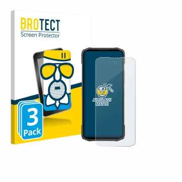 Front side of a product packaging with the brand logo BROTECT. Next to it is the device Doogee Blade 20 shown with the corresp