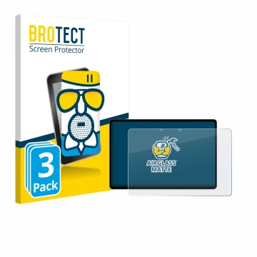 Front side of a product packaging with the brand logo BROTECT. Next to it is the device OnePlus Pad Lite shown with the corres