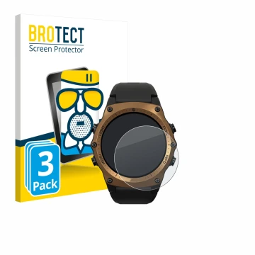 Front side of a product packaging with the brand logo BROTECT. Next to it is the device Shearwater Teric dive computer shown w