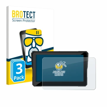 Front side of a product packaging with the brand logo BROTECT. Next to it is the device Carpuride W702S Pro 7