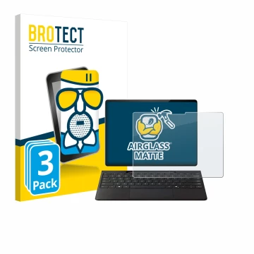 Front side of a product packaging with the brand logo BROTECT. Next to it is the device Microsoft Surface Pro Copilot+ 13