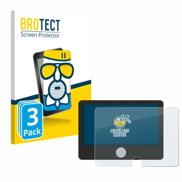 Front side of a product packaging with the brand logo BROTECT. Next to it is the device Dynavin D9-DCX Plus Flex - C shown wit