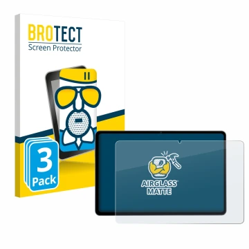 Front side of a product packaging with the brand logo BROTECT. Next to it is the device Acepad HIGH Tablet 12