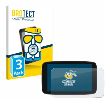 Front side of a product packaging with the brand logo BROTECT. Next to it is the device TomTom Go Navigator 7 (2nd generation)