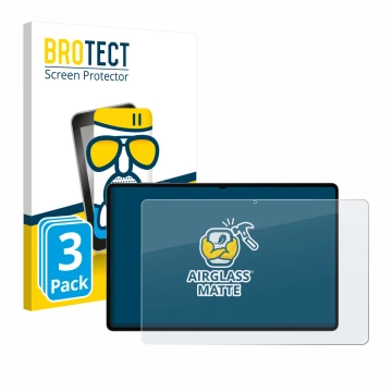 Front side of a product packaging with the brand logo BROTECT. Next to it is the device Samsung Galaxy Tab S11 Ultra shown wit