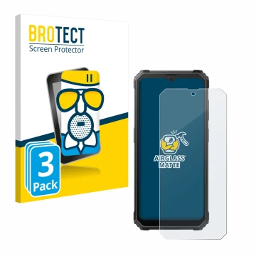 Front side of a product packaging with the brand logo BROTECT. Next to it is the device Blackview BV4800 SE shown with the cor