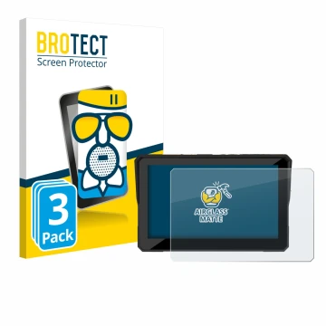 Front side of a product packaging with the brand logo BROTECT. Next to it is the device Carpuride W502 Pro 5