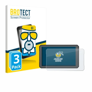 Front side of a product packaging with the brand logo BROTECT. Next to it is the device BOUWOIMA Motorrad Carplay 7