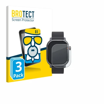 Front side of a product packaging with the brand logo BROTECT. Next to it is the device Kospet Pulse shown with the correspond