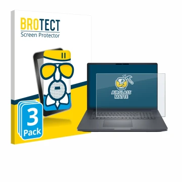 Front side of a product packaging with the brand logo BROTECT. Next to it is the device Dell Pro Max 18 shown with the corresp