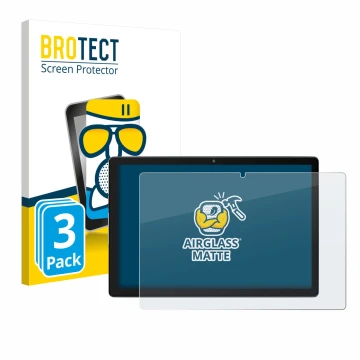Front side of a product packaging with the brand logo BROTECT. Next to it is the device Yicty MB1001 10.1