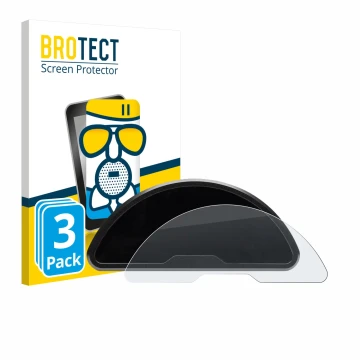 Front side of a product packaging with the brand logo BROTECT. Next to it is the device motogadget motoscope pro shown with th