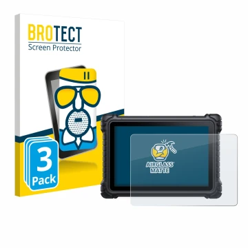 Front side of a product packaging with the brand logo BROTECT. Next to it is the device iCarsoft CR Eagle shown with the corre