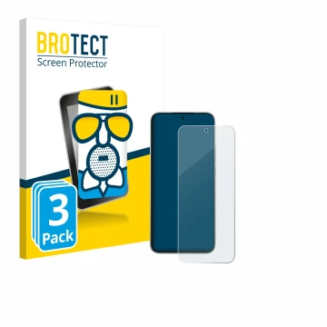 Front side of a product packaging with the brand logo BROTECT. Next to it is the device Xiaomi 15T shown with the correspondin