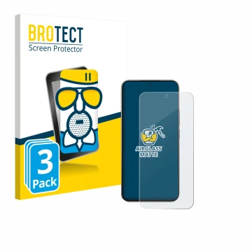 Front side of a product packaging with the brand logo BROTECT. Next to it is the device Xiaomi 15T Pro shown with the correspo