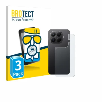 Front side of a product packaging with the brand logo BROTECT. Next to it is the device Xiaomi 15T Pro (Back) shown with the c