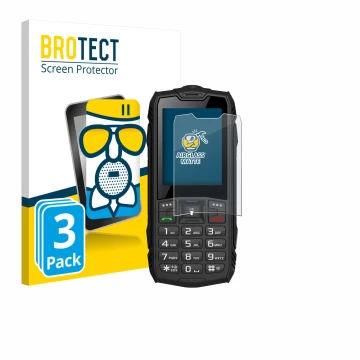 Front side of a product packaging with the brand logo BROTECT. Next to it is the device Hammer Rock shown with the correspondi